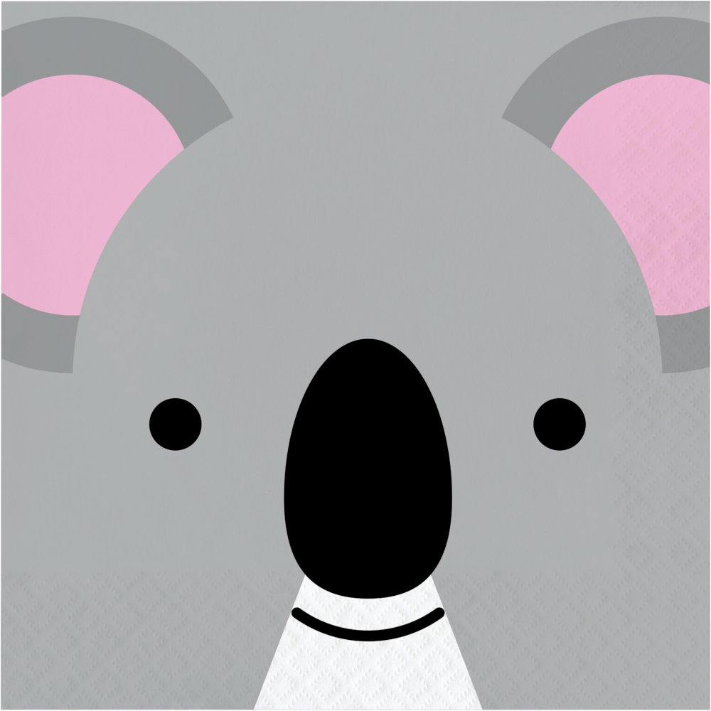 16 serviettes de table de 33 cm à motifs de koalas
