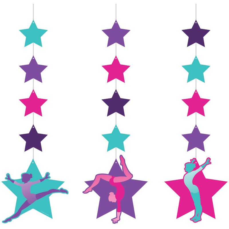 3 pendentifs pour une fête sur le thème de la gymnastique