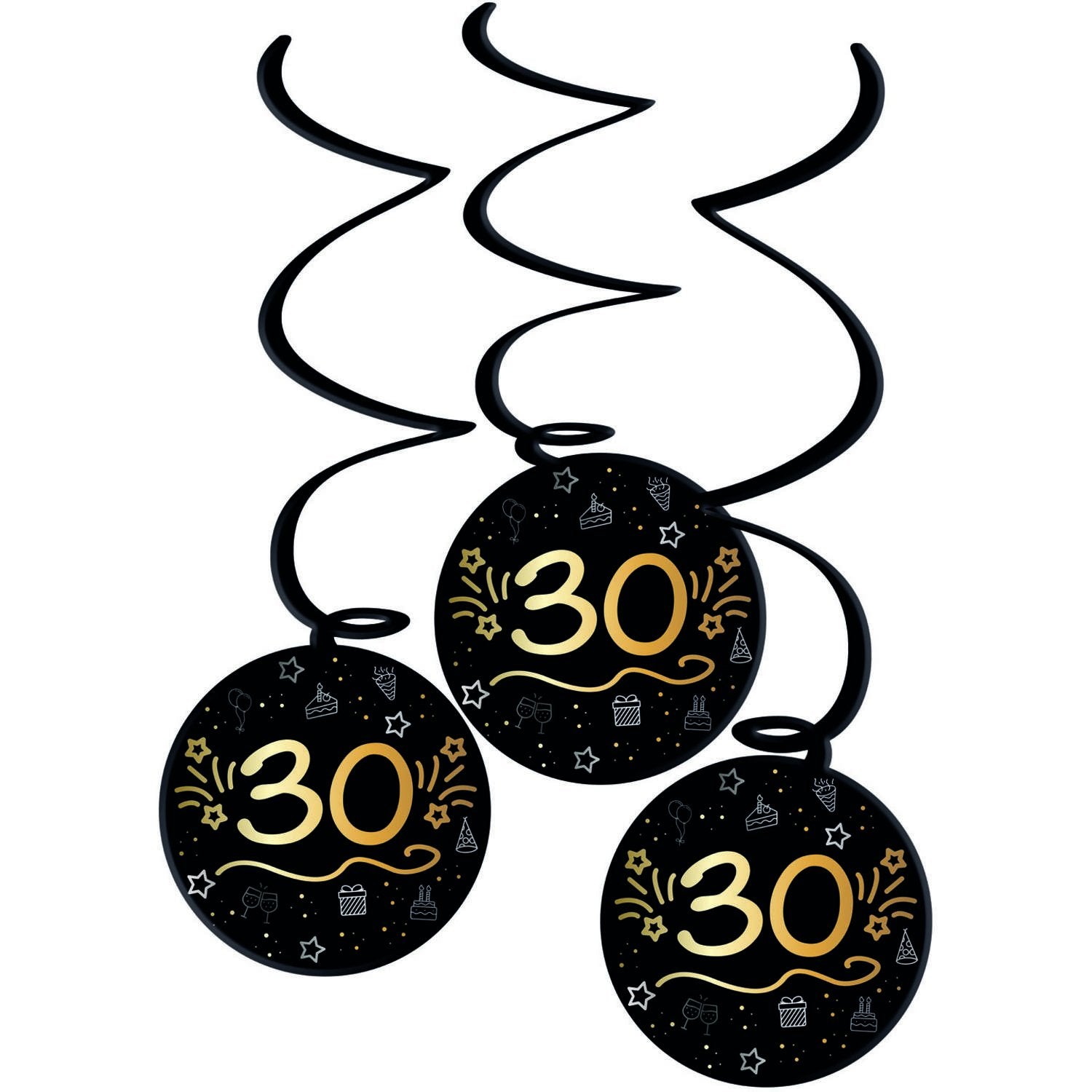 3 pendentifs « Joyeux anniversaire » pour un 30e anniversaire
