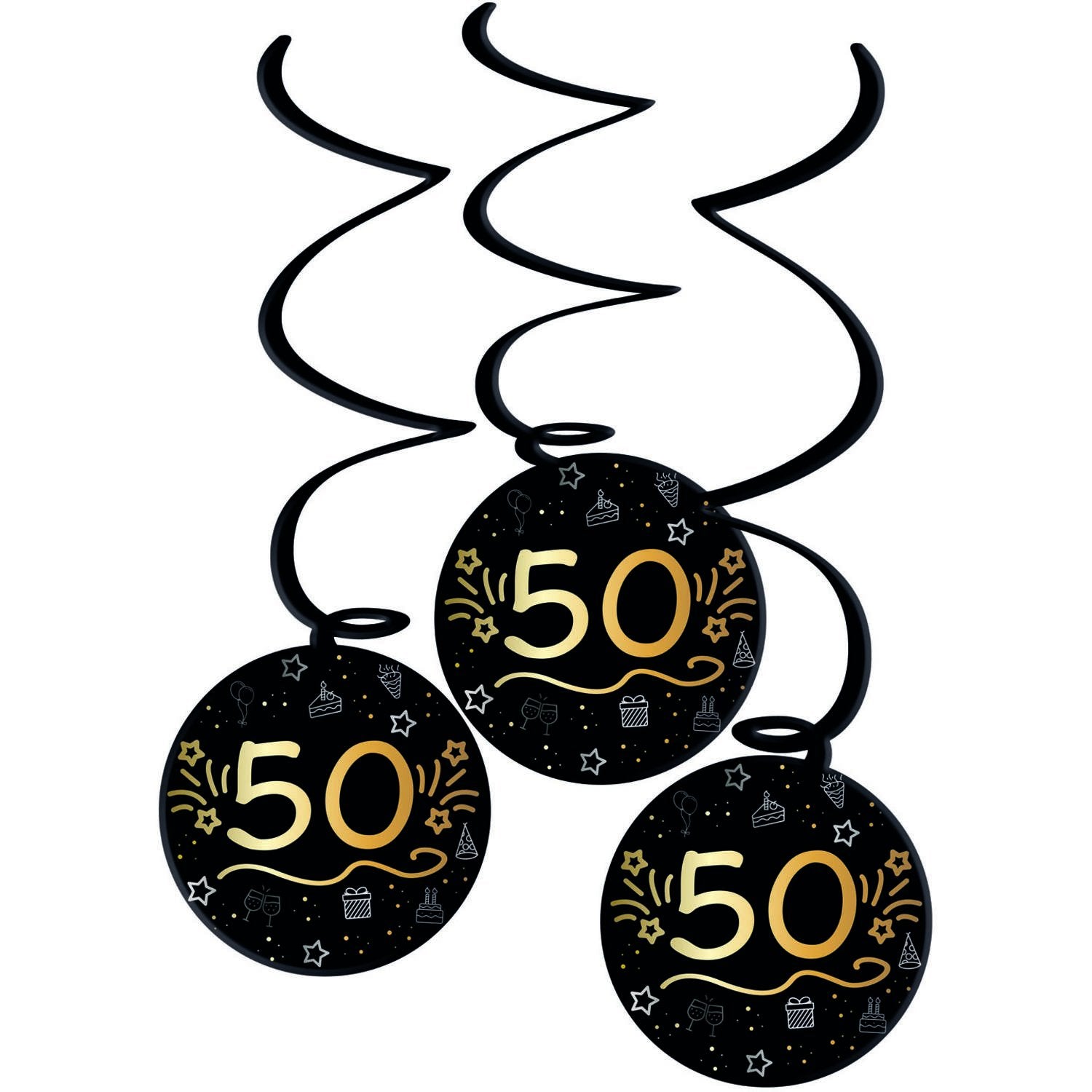 3 pendentifs « Joyeux anniversaire » pour un 50e anniversaire