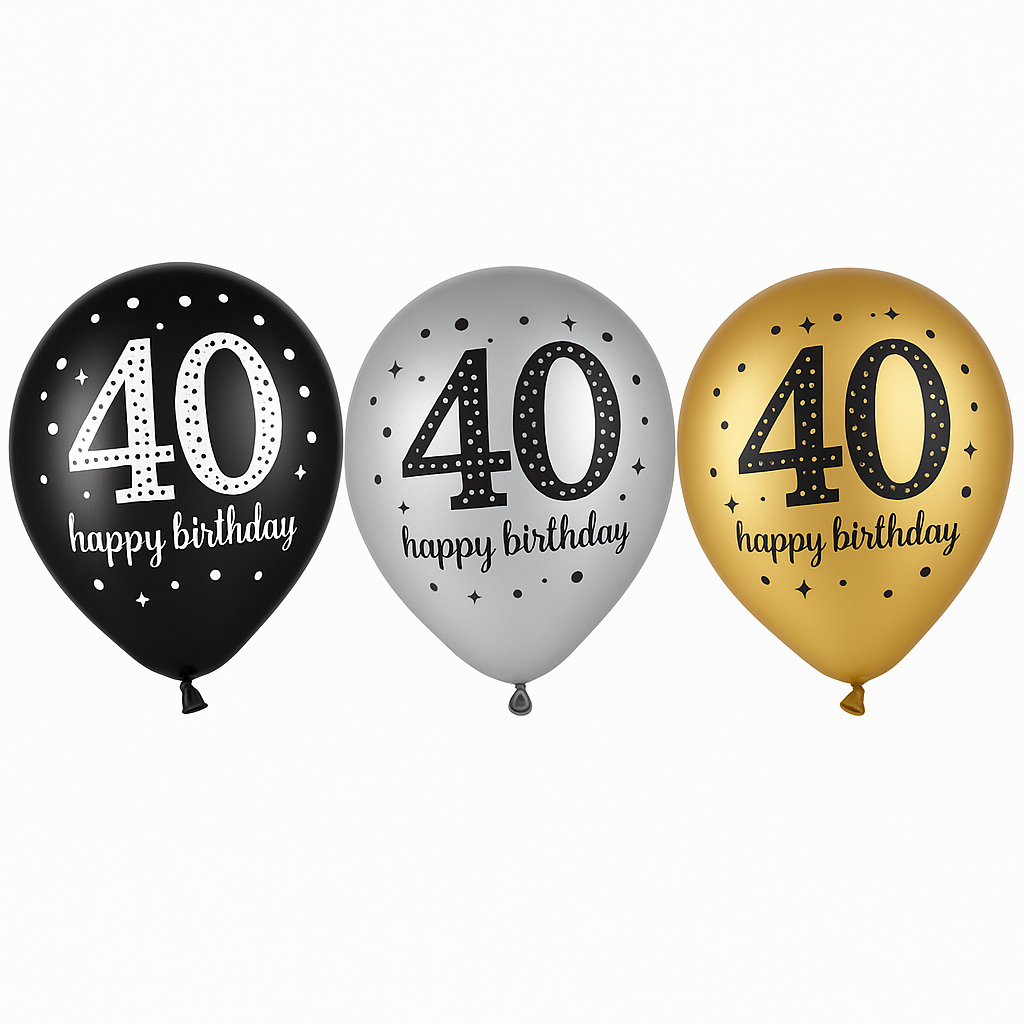 8 eleganti palloncini in lattice per il 40° compleanno
