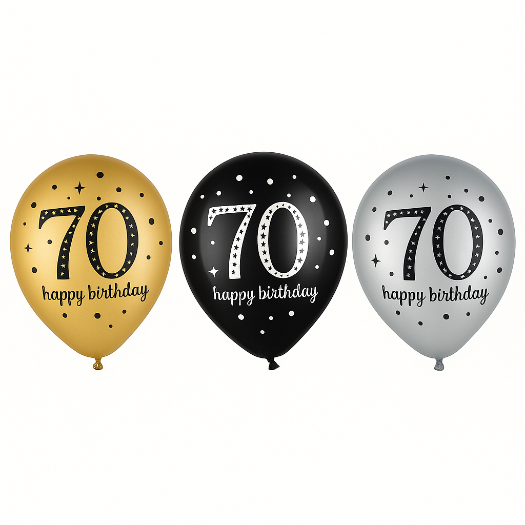 8 eleganti palloncini in lattice per il 70° compleanno