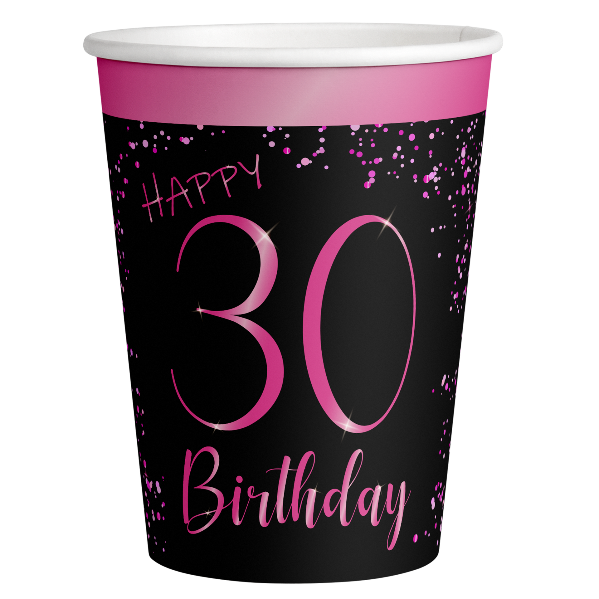 8 eleganti bicchieri rosa per il 30° anniversario da 250 ml