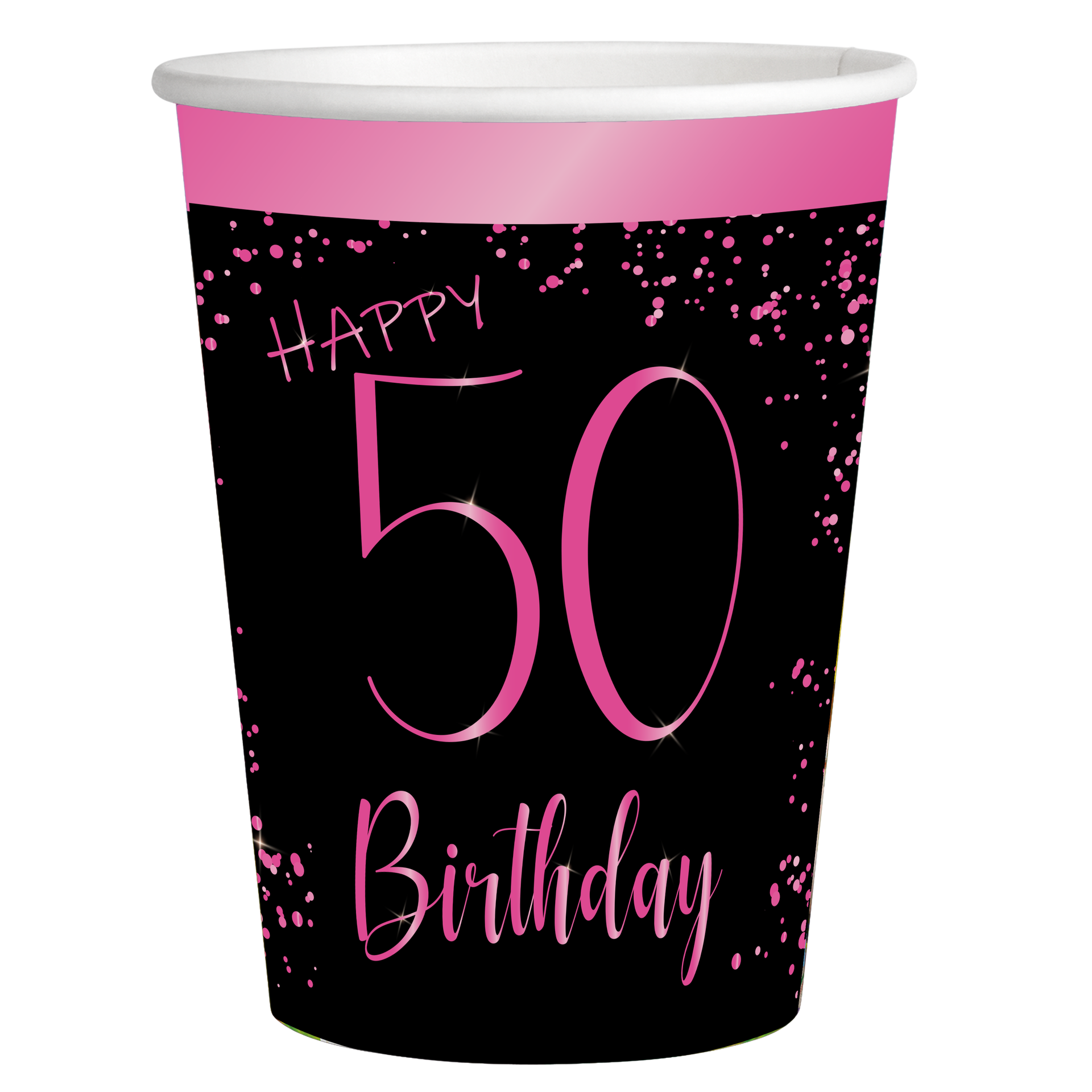 8 eleganti bicchieri rosa per il 50° anniversario da 250 ml