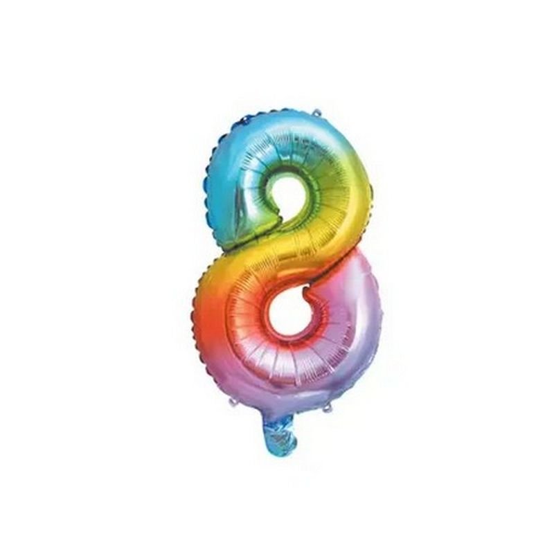 PALLONCINO NUMERO 8 35 CM ARCOBALENO