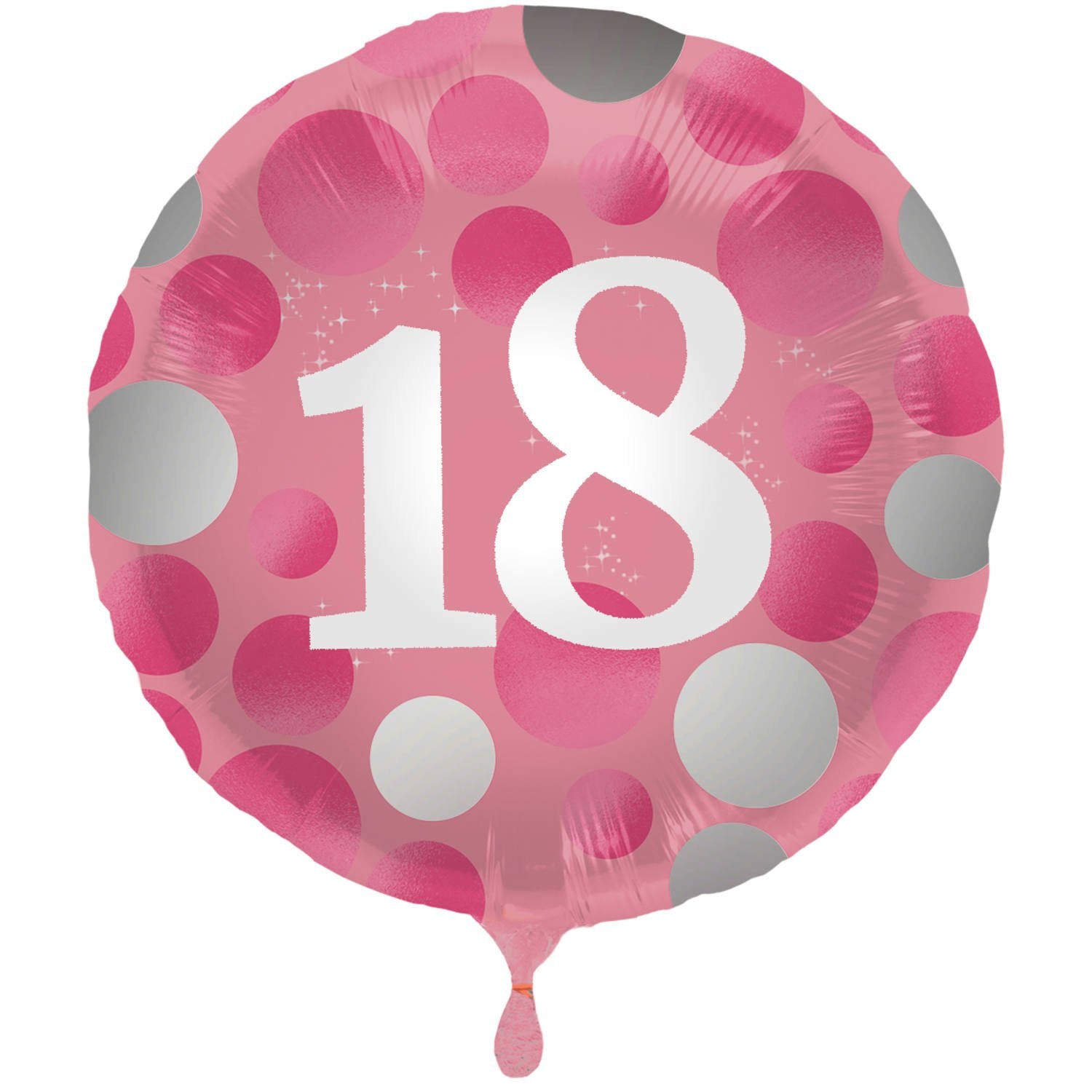 Palloncino per il 18° compleanno, in lamina rosa brillante, 45 cm