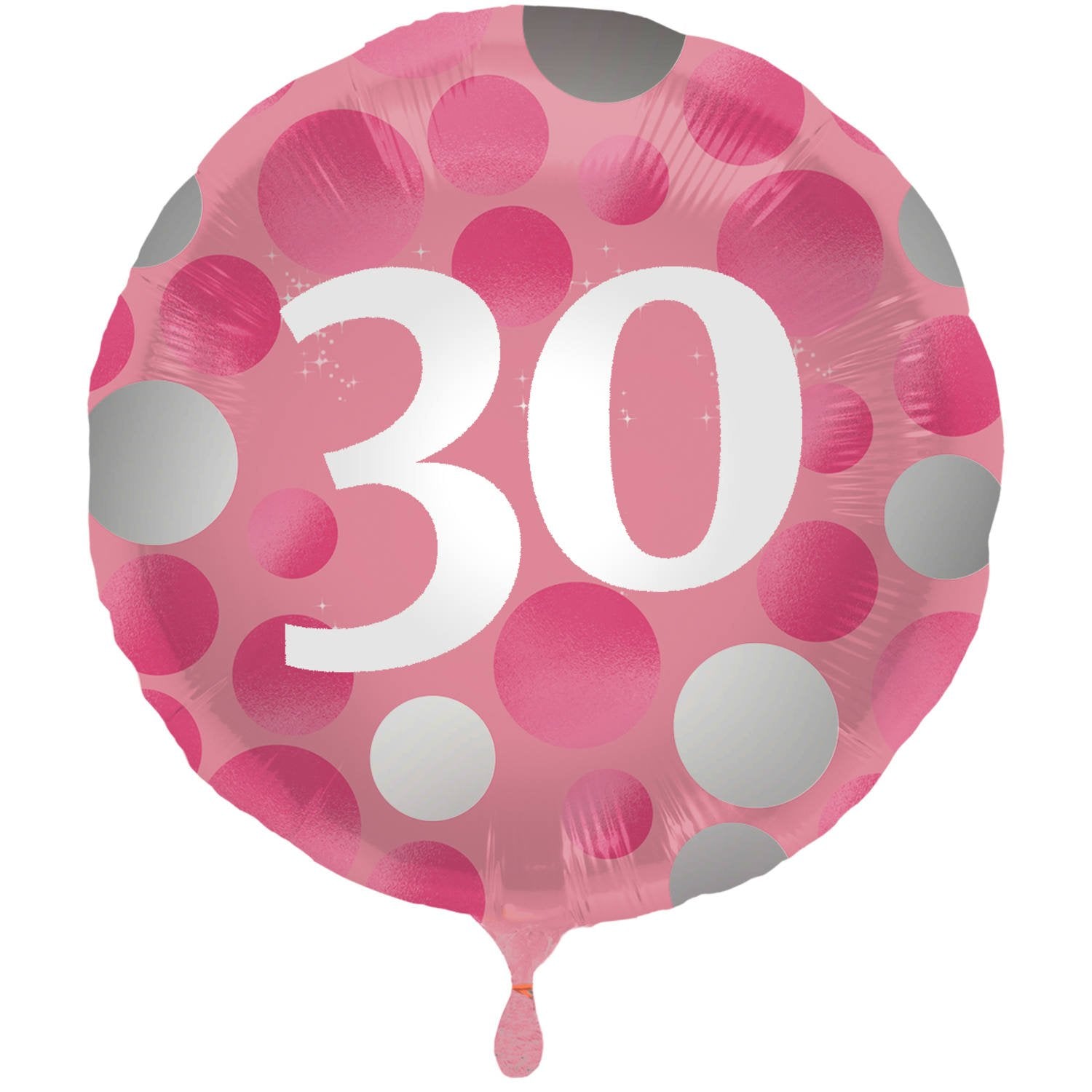 Palloncino per il 30° compleanno, in lamina rosa brillante, 45 cm