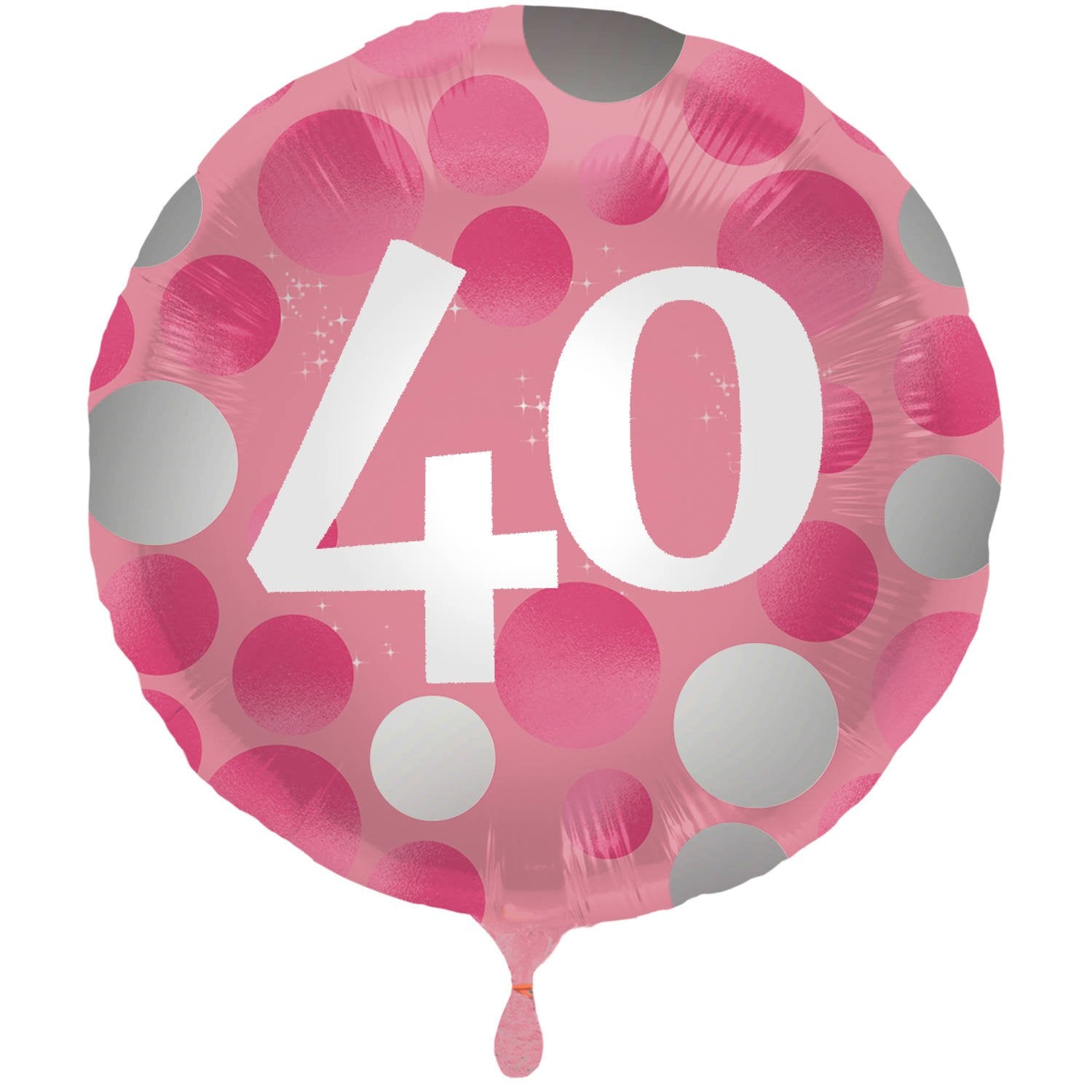 Palloncino per il 40° compleanno, in lamina rosa brillante, 45 cm