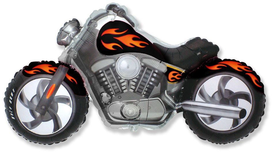 Palloncino personalizzato a forma di moto nera 115 x 57 cm