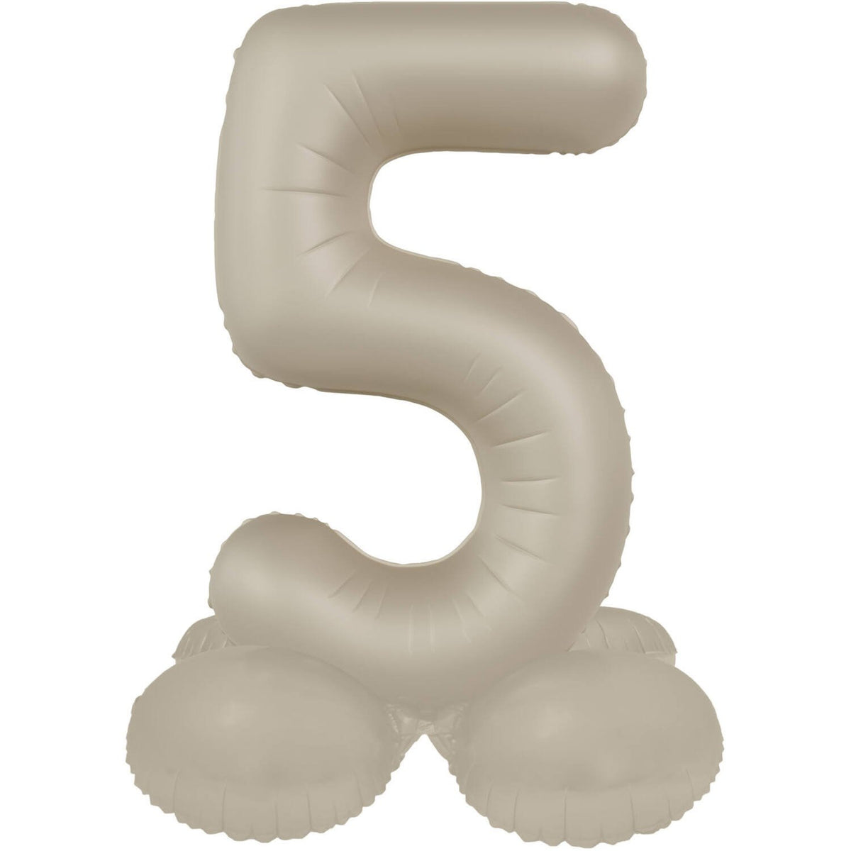 Number 5 Balloon Creamy Latte Ultra Matte with Stand 41 cm