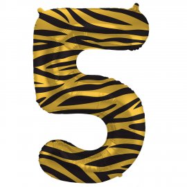Number 5 Balloon Tiger Chic 86 cm