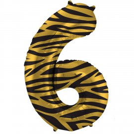 Number 6 Tiger Chic balloon, 86 cm
