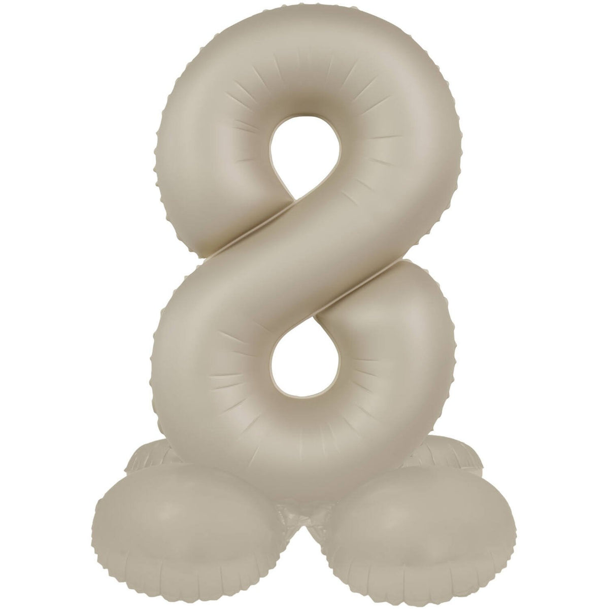 Number 8 Creamy Latte Ultra Matte Balloon with Stand 41 cm