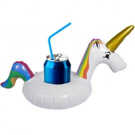 Portabicchieri galleggiante gonfiabile a forma di unicorno 18 x 37 cm