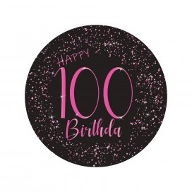 All / Vajillas y Temáticas / Milestone - Edades / Elegant 100 Cumpleaños Pink
