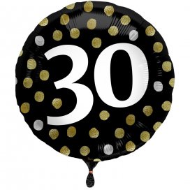 All / Vajillas y Temáticas / Milestone - Edades / Elegant 30 Cumpleaños Black