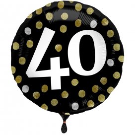 All / Vajillas y Temáticas / Milestone - Edades / Elegant 40 Cumpleaños Black