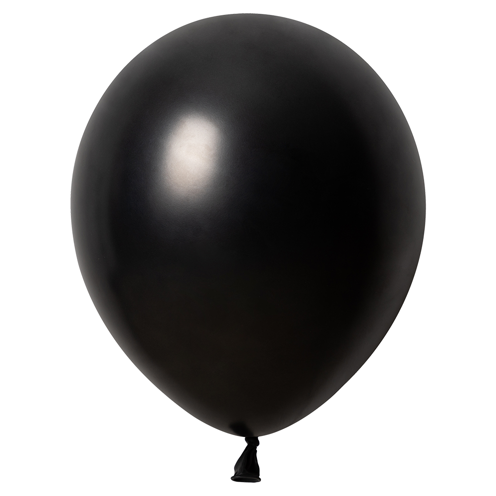 10 palloncini neri metallizzati da 30 cm