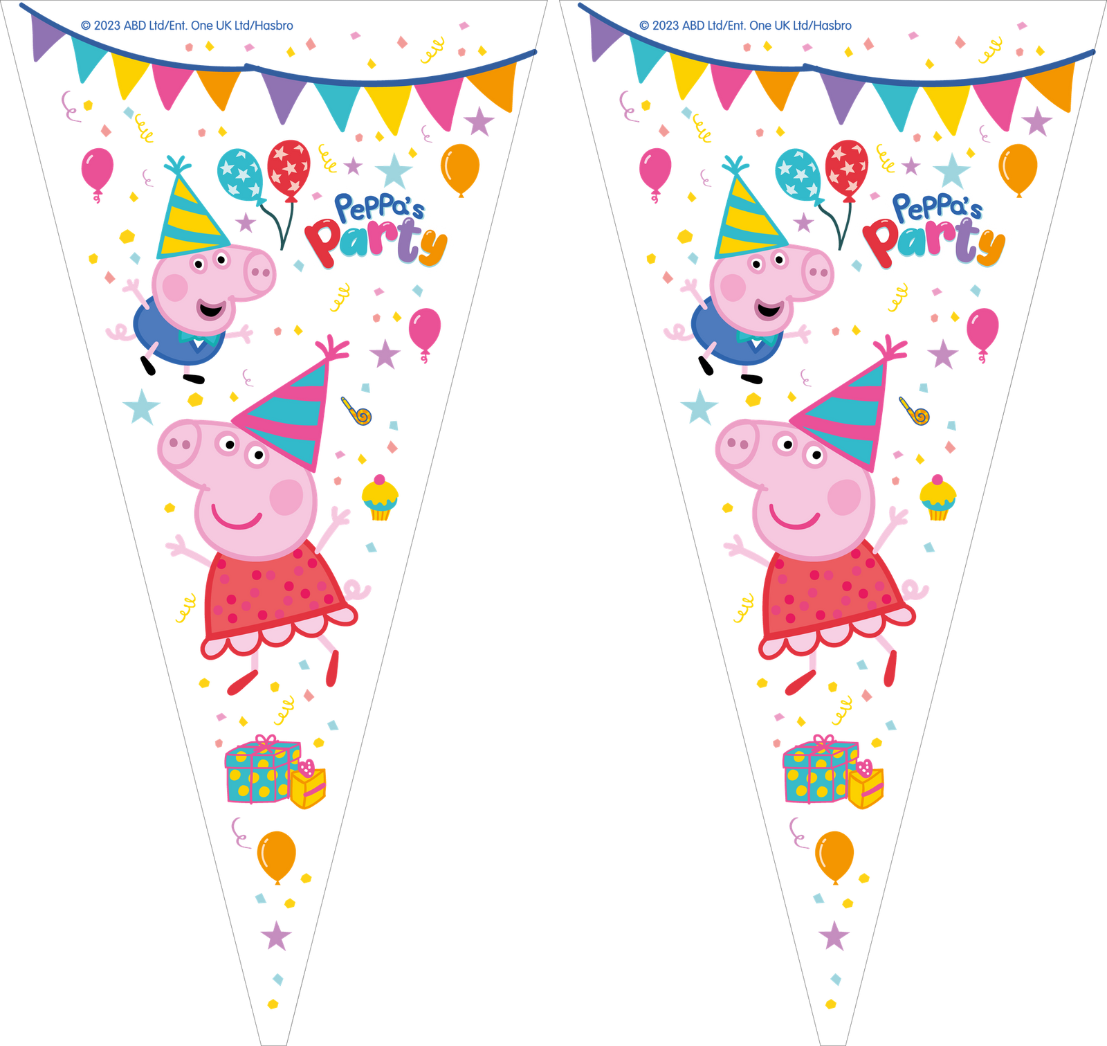 100 Bolsa Cono 20 X 40 Peppa Pig