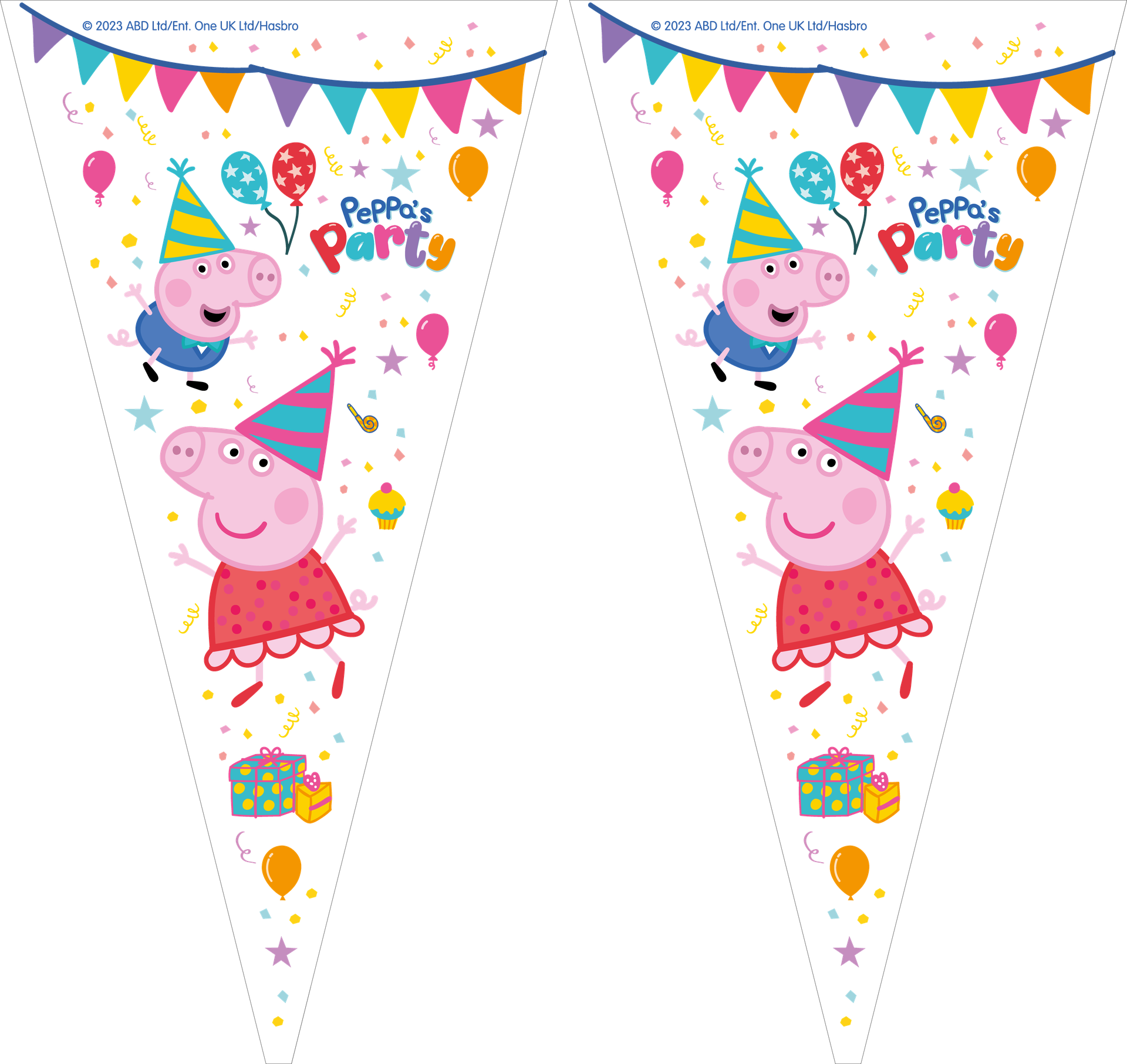 100 sacchetti conici 20 x 40 Peppa Pig