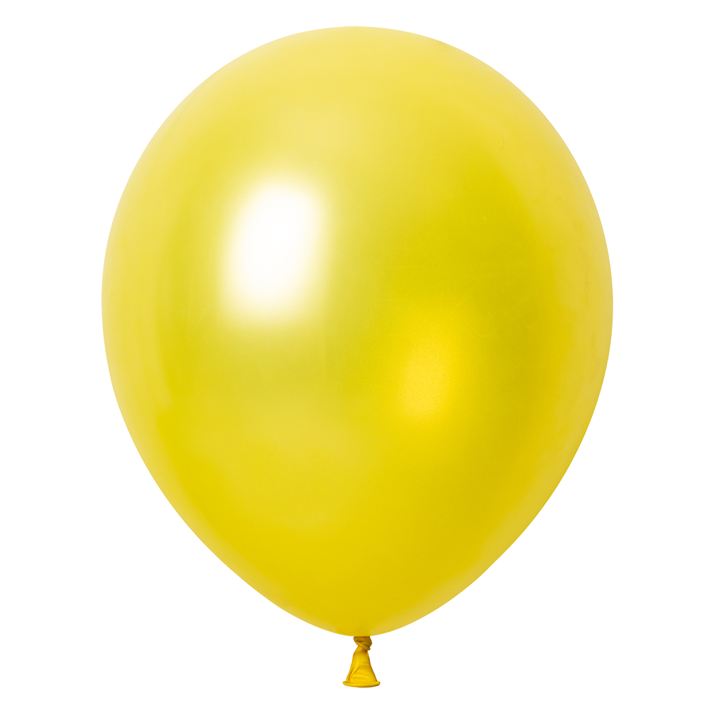 100 Globos Amarillo Metallic 30 cm