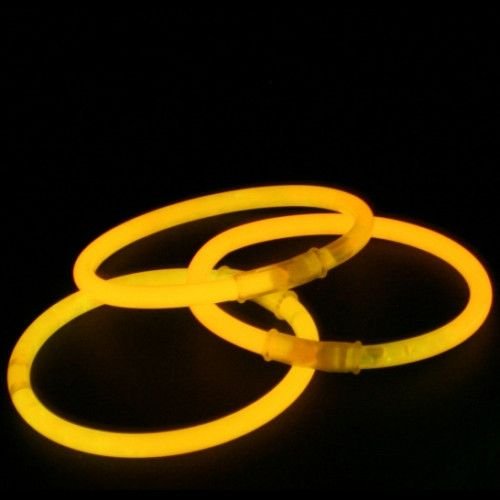 100 braccialetti luminosi arancioni tinta unita