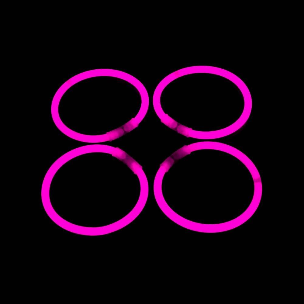 100 bracelets lumineux roses monochromes