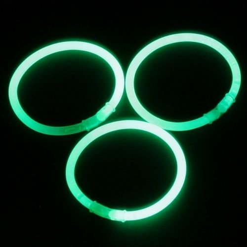 100 braccialetti luminosi verdi a tinta unita