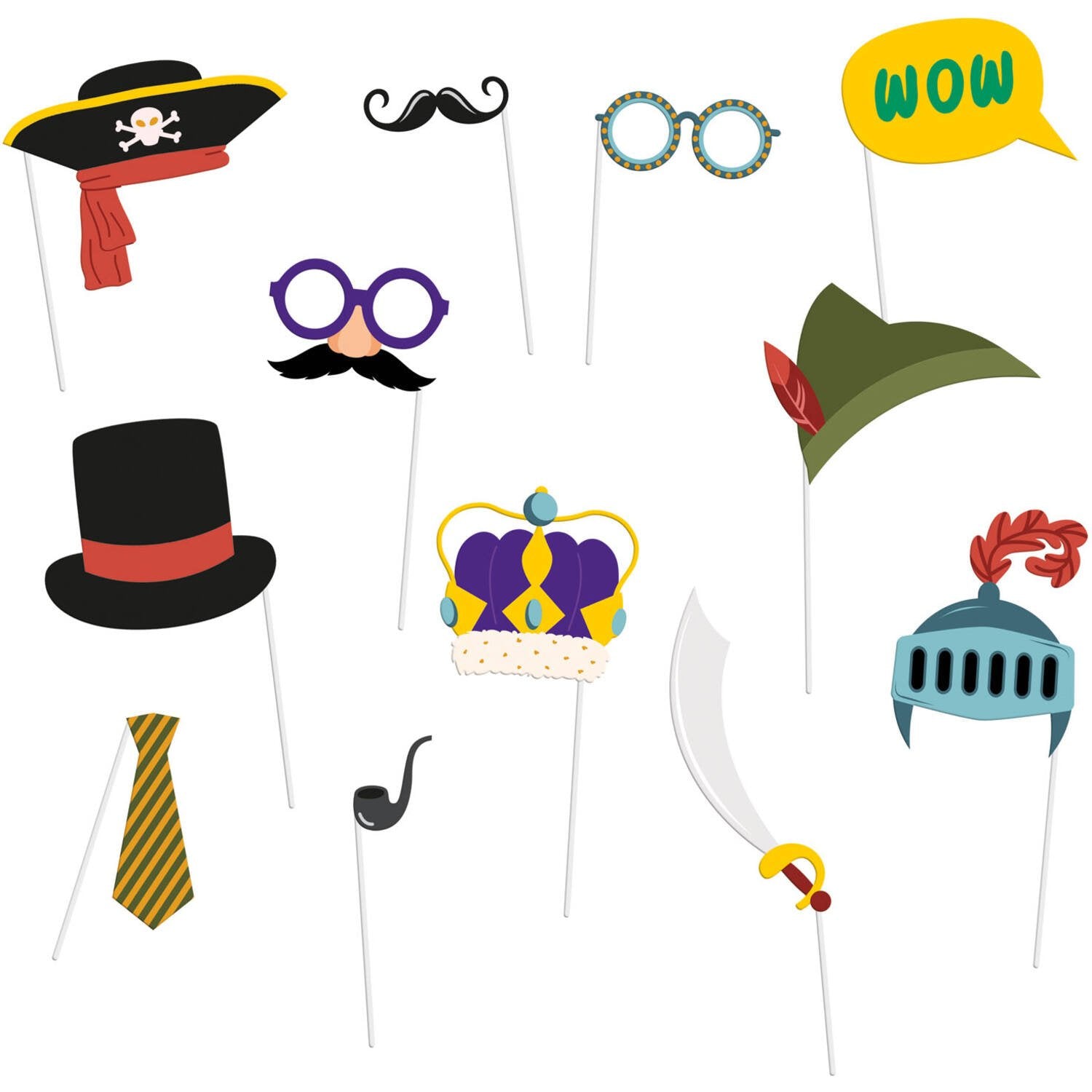 12 accessoires photo Stripetastic pour enfants