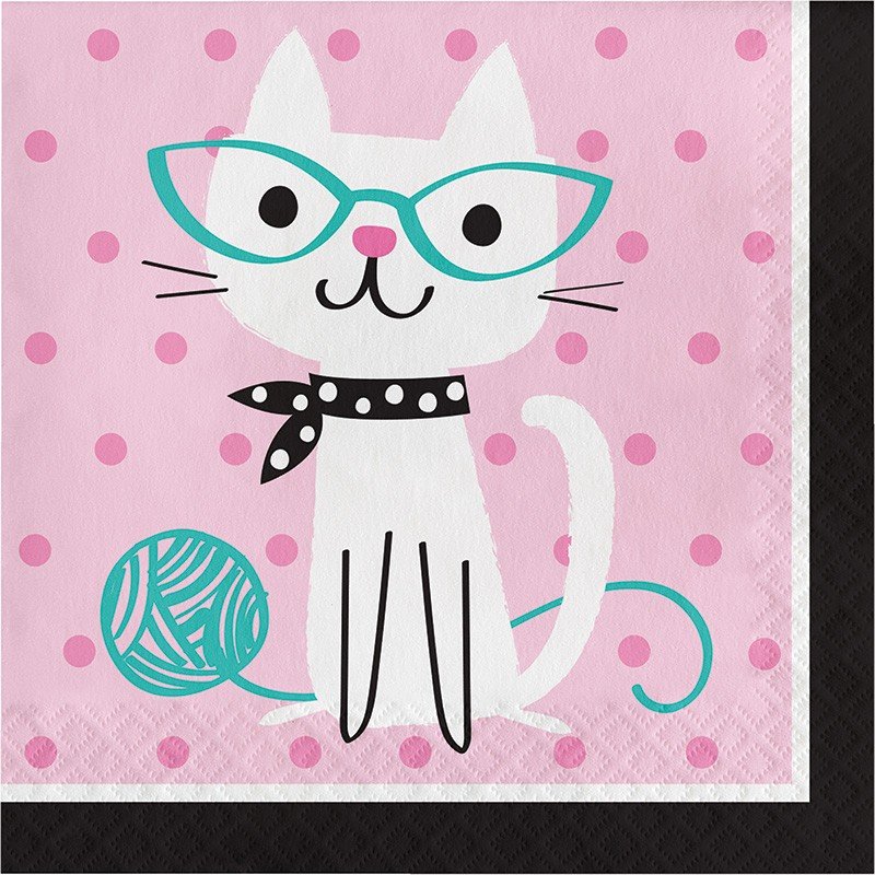 16 SERVIETTES 33 CM FÊTE DES CHATS