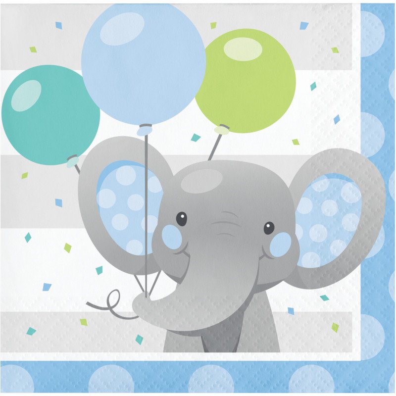 16 Tovaglioli 25 cm ELEFANTE BLU