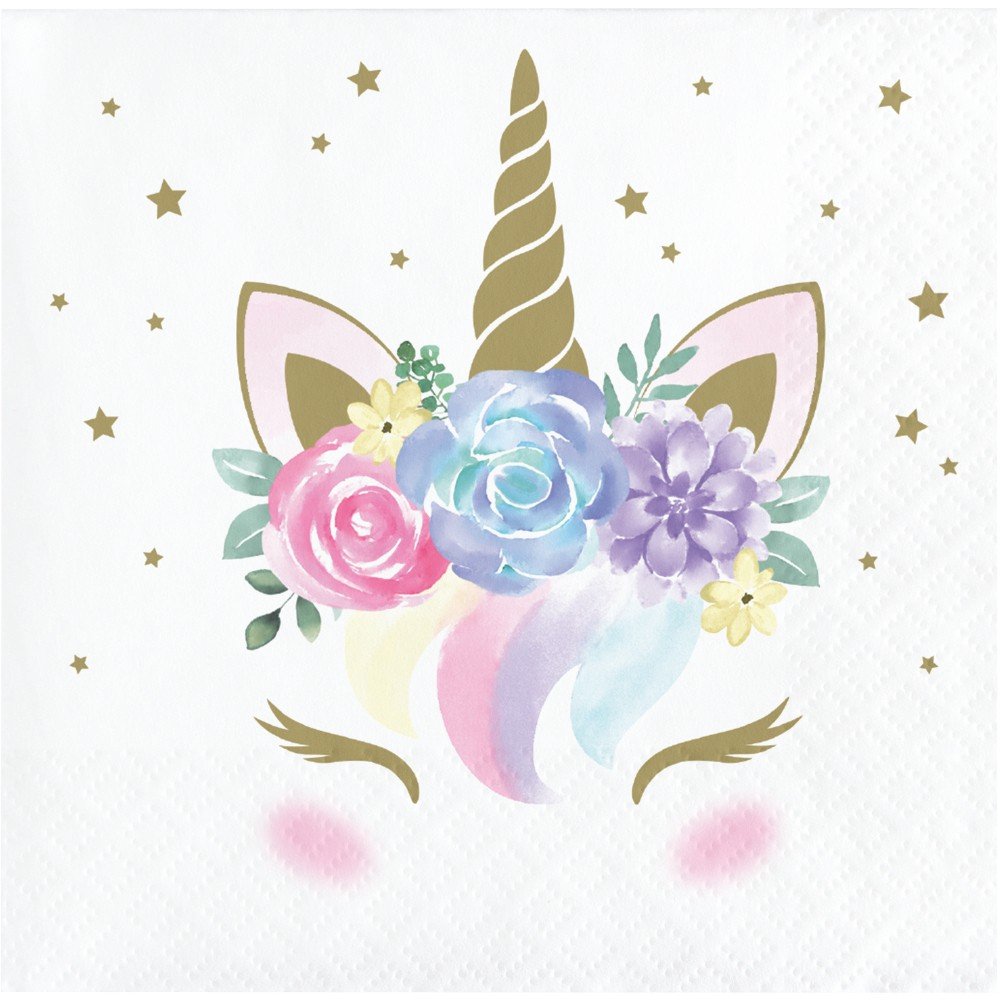 16 Servilletas 25 cm LIL UNICORN