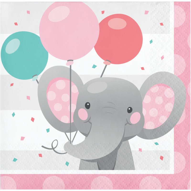 16 Tovaglioli 25 cm ELEFANTE ROSA