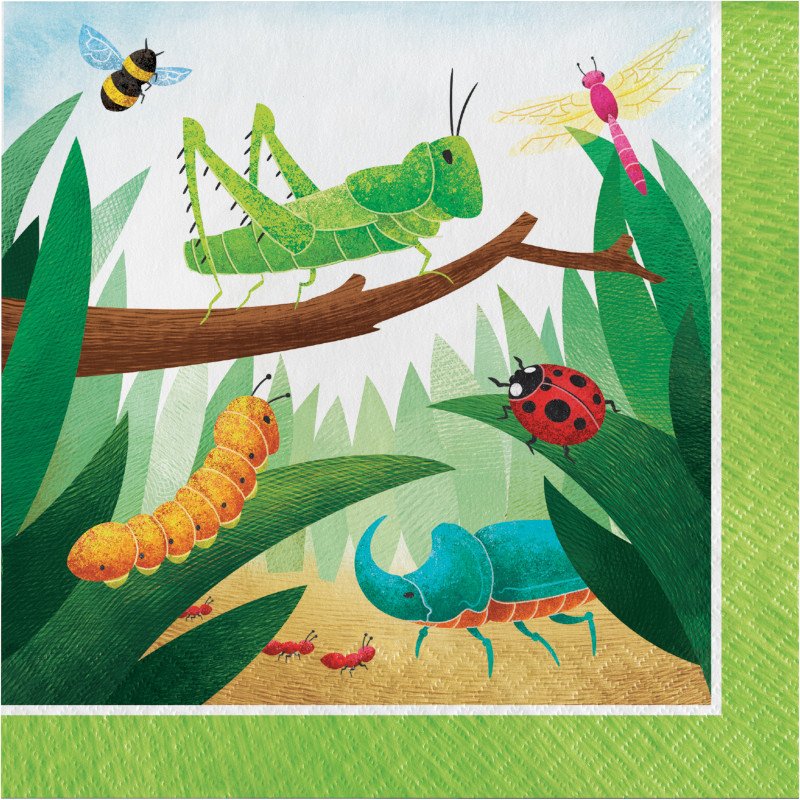 16 Tovaglioli 33 cm BIRTHDAY BUGS