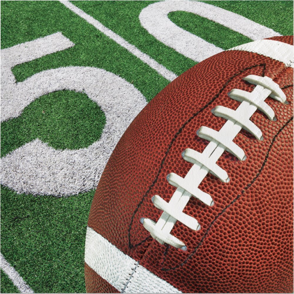 16 serviettes de table 33 cm sur le thème du rugby pour une fête de football