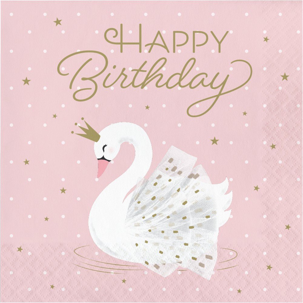 16 serviettes de table 33 cm STYLISH SWAN PARTY-HBD
