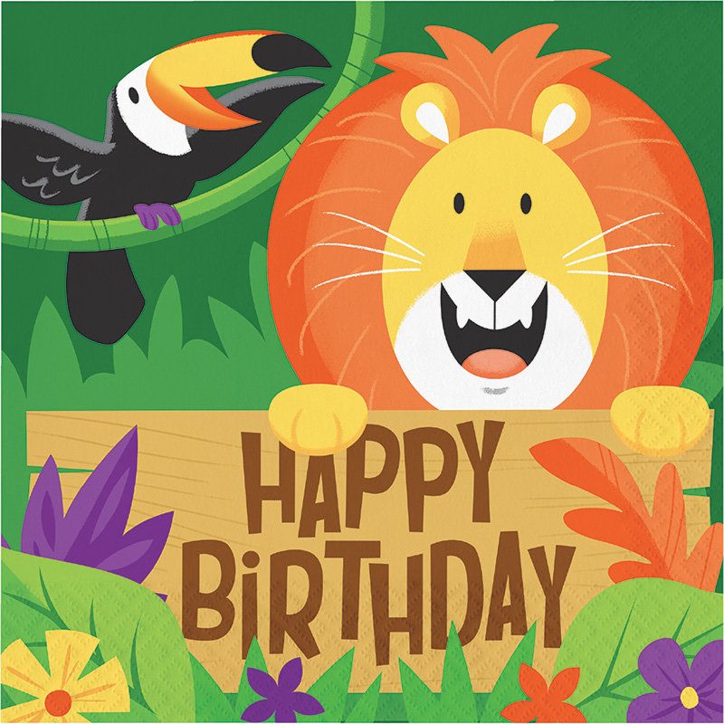 16 tovaglioli Jungle Safari Hbd 33 cm