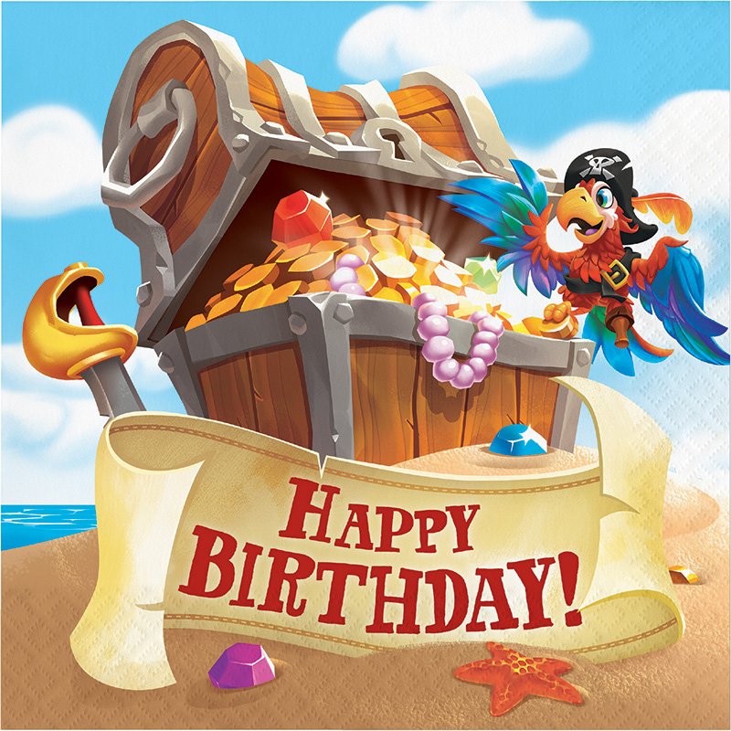 16 tovaglioli Hbd Pirate Party 33 cm