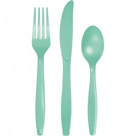 18 CUBIERTOS PLASTICO PREMIUM FRESH MINT