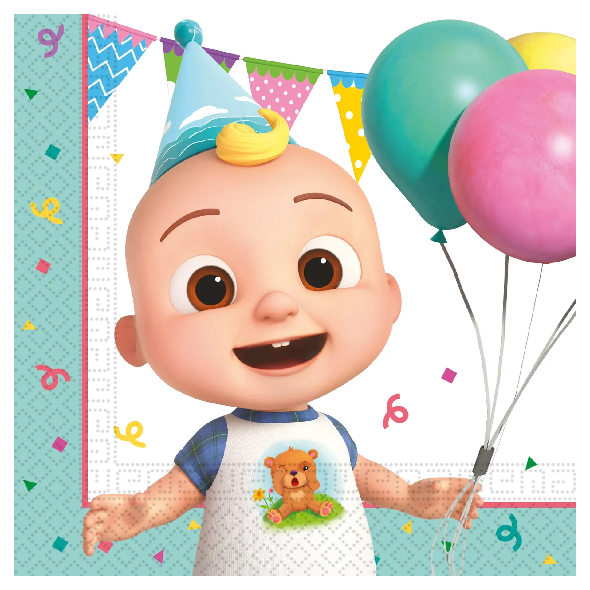 20 TOVAGLIOLI 33 CM COCOMELON COMPLEANNO