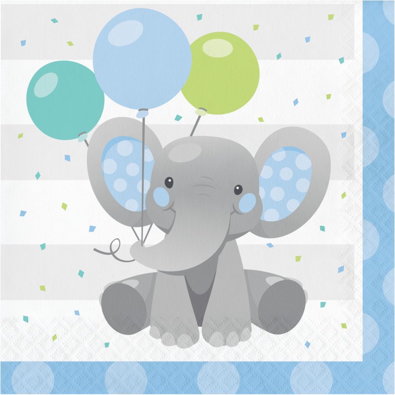 20 SERVILLETAS 33 CM ELEHANT BLUE PARTY