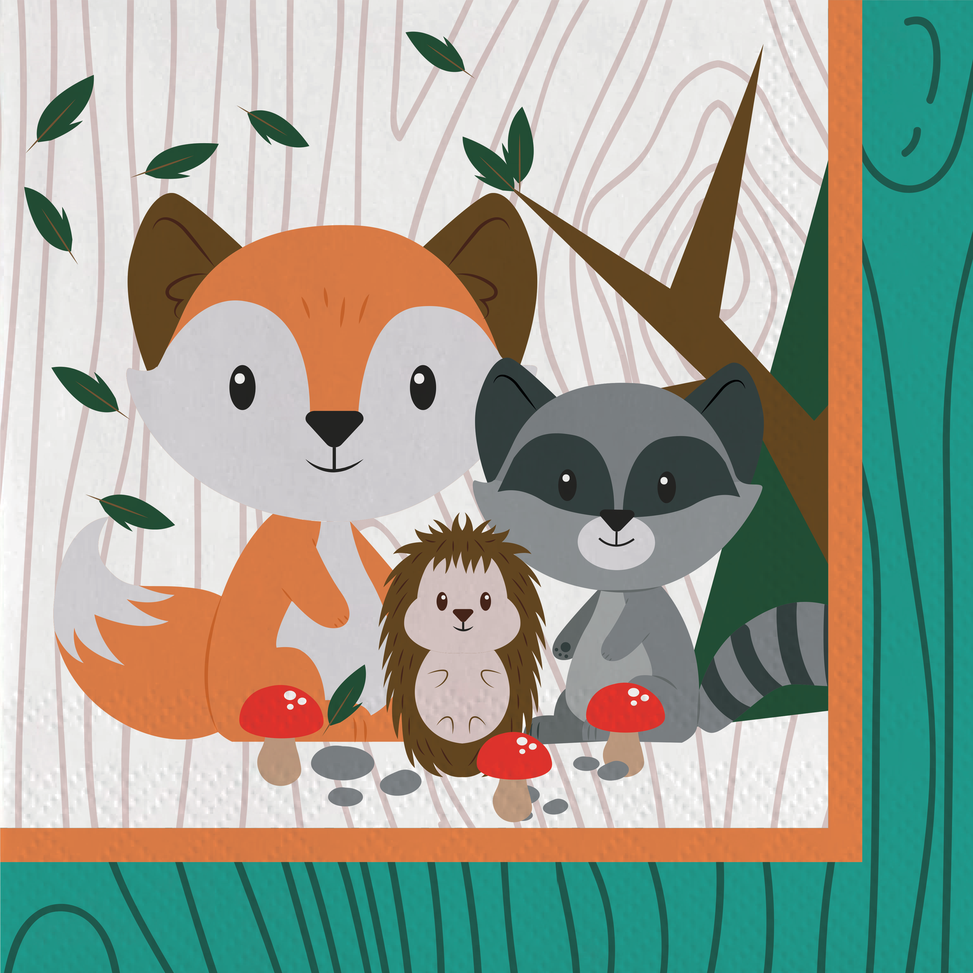 20 Servilletas 33 cm FOREST ANIMALS