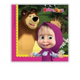 20 serviettes de table de 33 cm Masha et l'Ours
