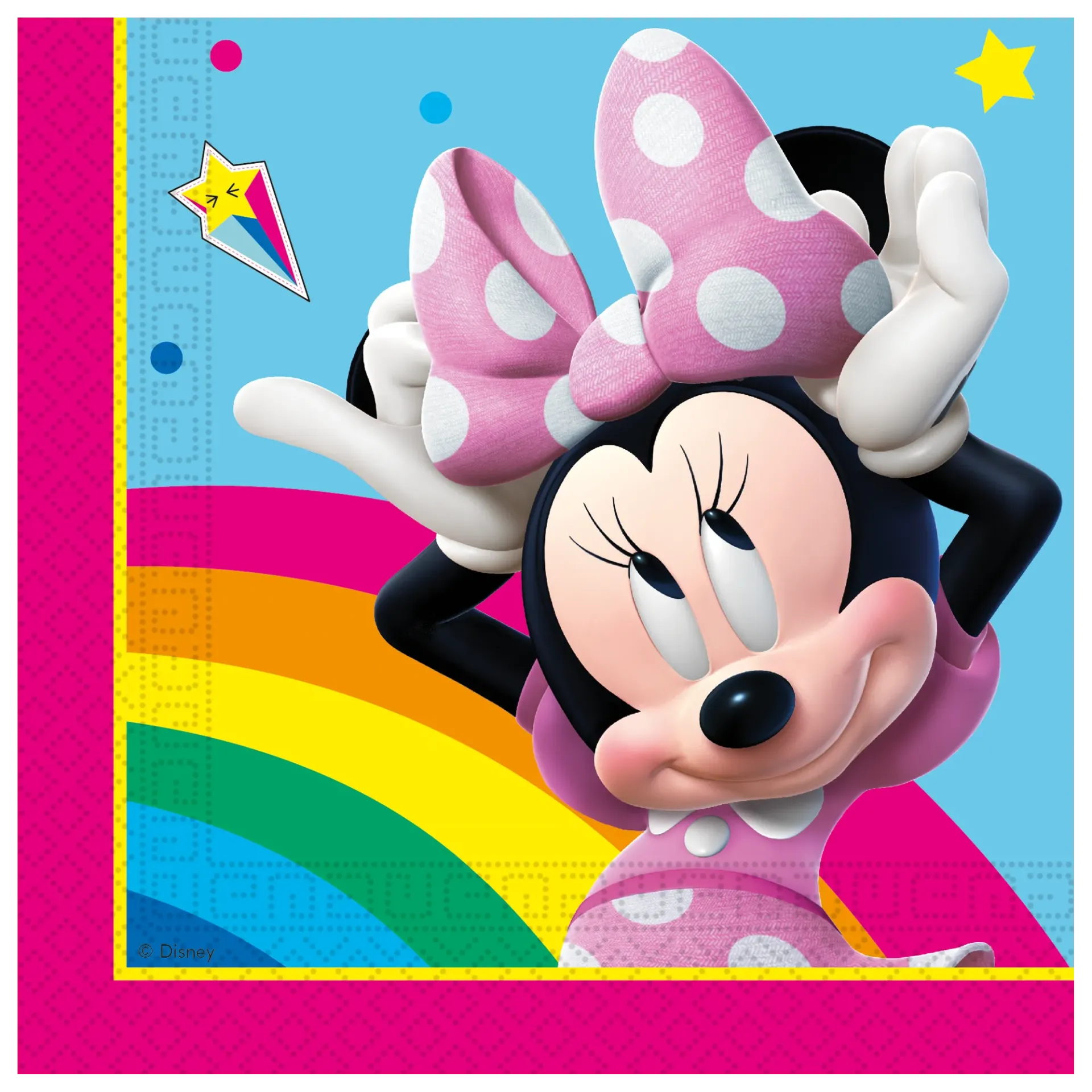 20 SERVILLETAS 33 CM MINNIE RAINBOW
