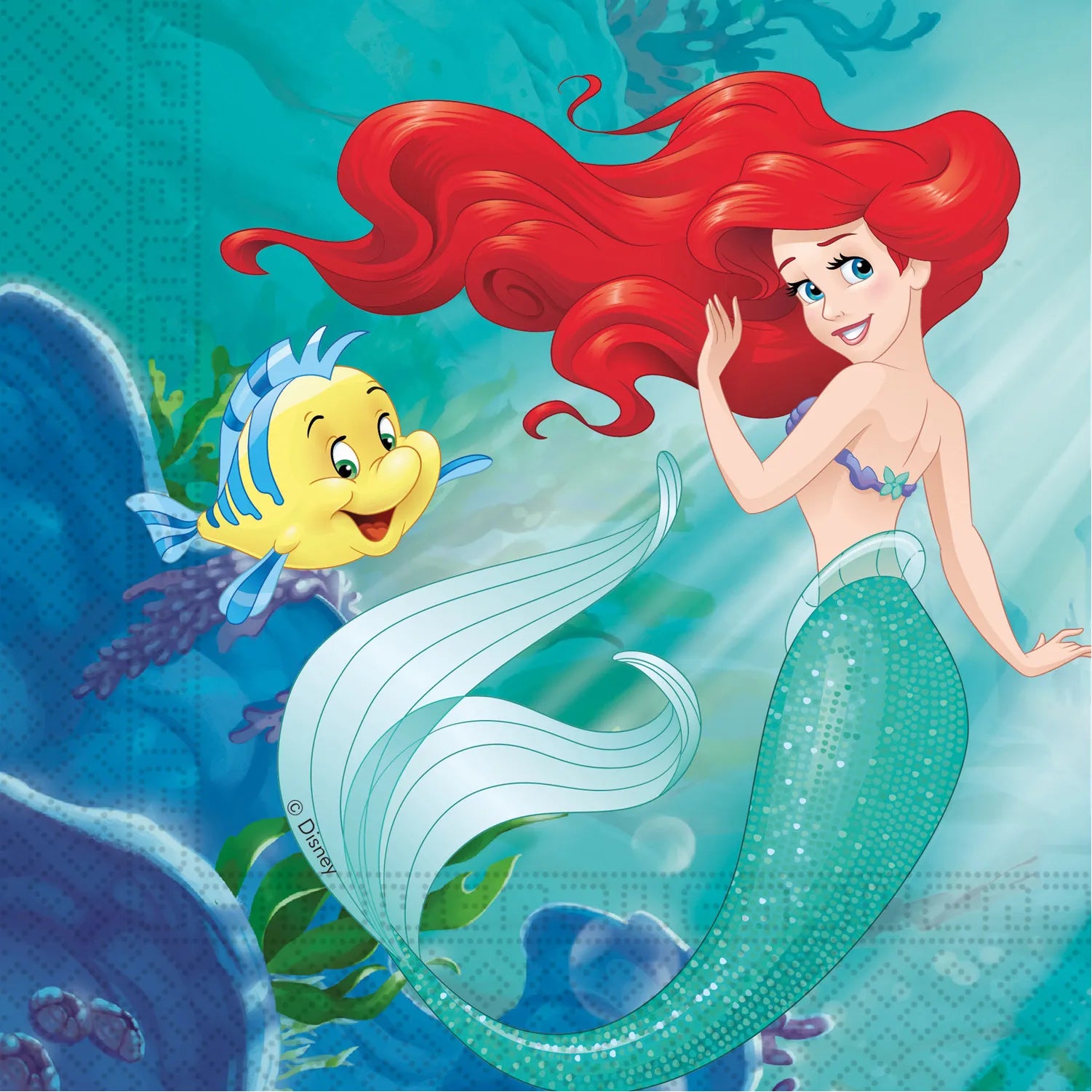 20 SERVILLETAS 33 CM SIRENITA ARIEL