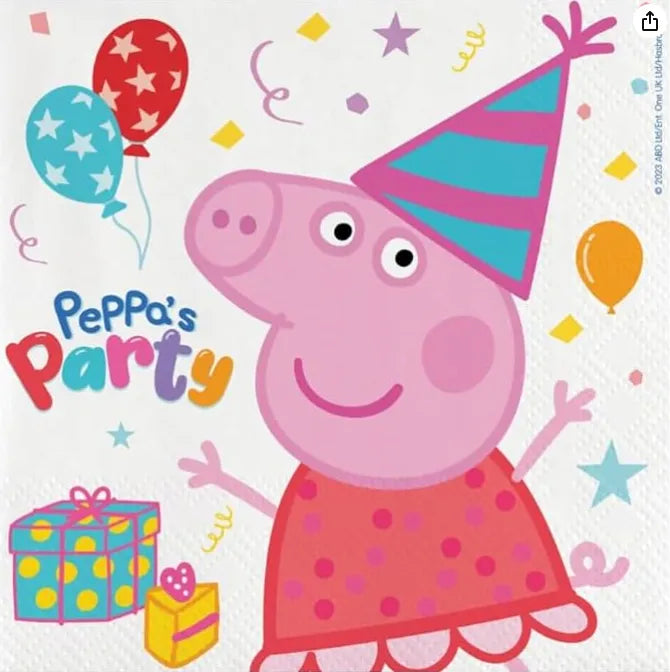 20 serviettes Peppa Pig de 33 cm