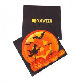 20 tovaglioli a forma di zucca di Halloween da 33 cm