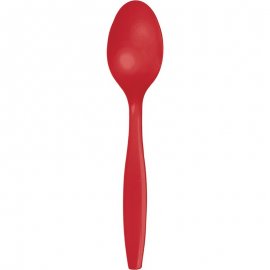 24 CUCCHIAI DI PLASTICA ROSSI CLASSICI PREMIUM