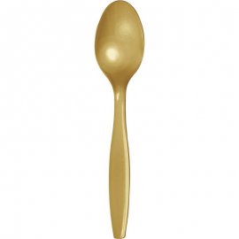 24 CUCCHIAI DI PLASTICA PREMIUM CON ORO LUCENTEZZA