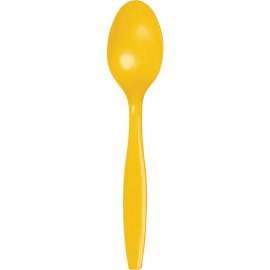 24 CUCCHIAI DI PLASTICA PREMIUM GIALLO SCUOLABUS